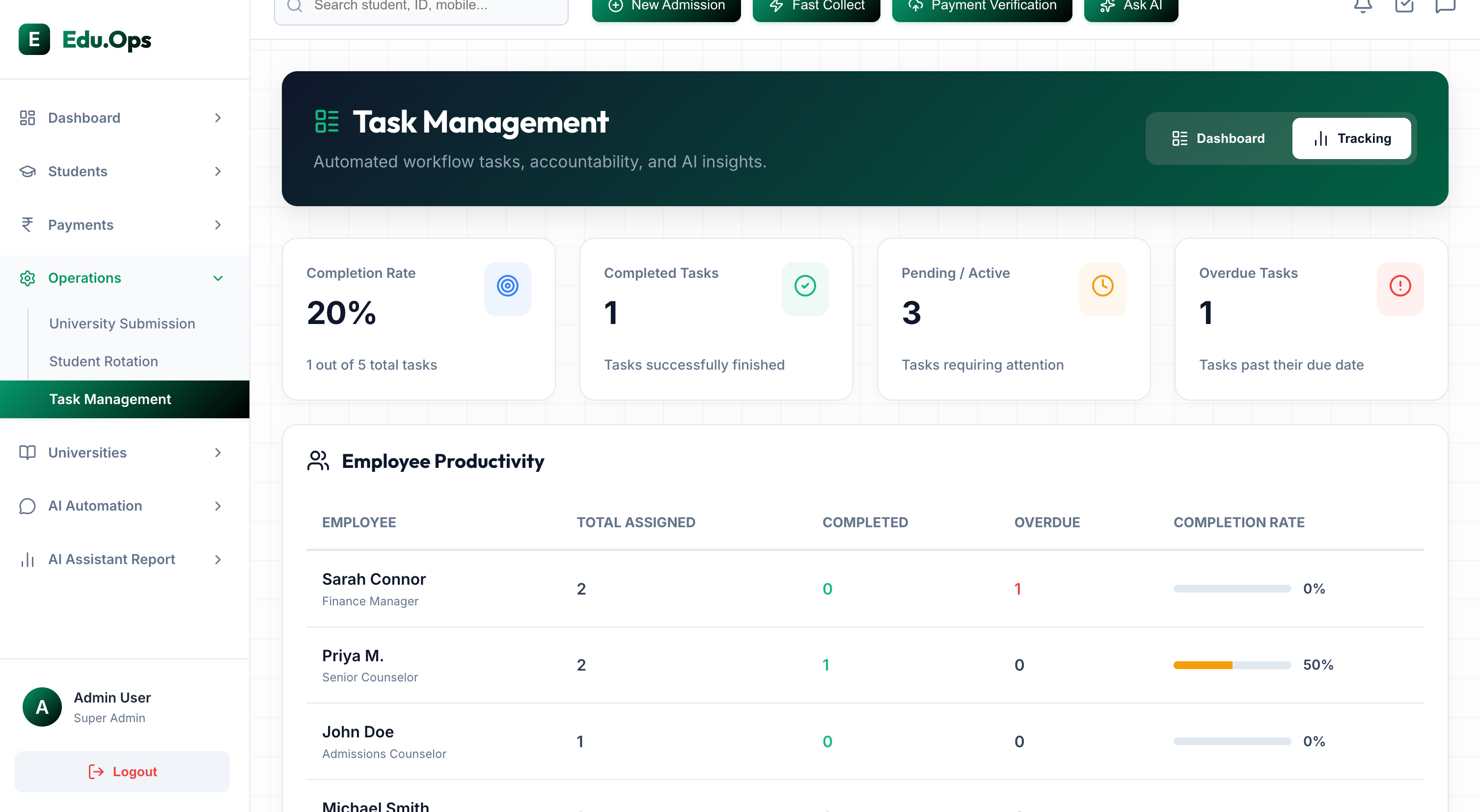 Tasks UI